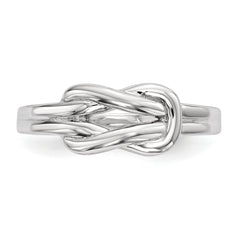 Sterling Silver Rhodium-plated Knot Ring