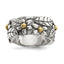 Leaves & Flowers Band in Sterling Silver, 9mm Antiqued, Size 6–8 - Sophia Jewelers