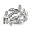 Leaf Cubic Zirconia Ring in Sterling Silver - Sophia Jewelers
