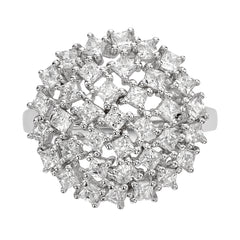 Sterling Silver Rhodium-plated CZ Ring