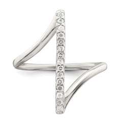 Sterling Silver CZ Bar Ring