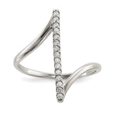 Sterling Silver CZ Bar Ring