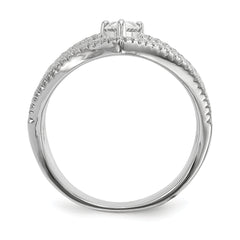 Pure Fire Sterling Silver Rhod-plated CZ Ring