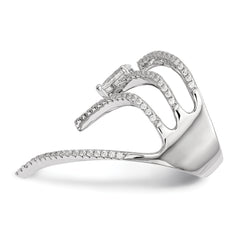 Pure Fire Sterling Silver Rhod-plated CZ Ring