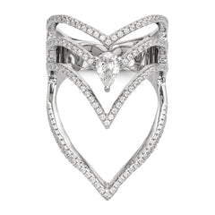 Pure Fire Sterling Silver Rhod-plated CZ Ring