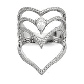 Pure Fire Sterling Silver Rhod-plated CZ Ring