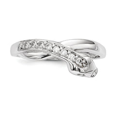 Sterling Silver Rhodium-plated CZ Snake Ring