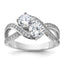 Cubic Zirconia Two-Stone Ring in Sterling Silver, 2.39mm, Size 6–8 - Sophia Jewelers