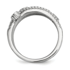 Pure Fire Sterling Silver Rhod-plated CZ Ring