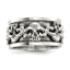 Men's Spinning Center Skull Ring in Sterling Silver, 11.2mm Moveable - Sophia Jewelers