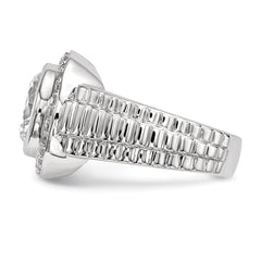Sterling Silver Rhodium-plated Mens CZ Ring