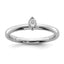 Sterling Silver Rhodium Plated Polished Diamond Marquise Shape Ring