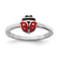 Sterling Silver Rhod-plated Polished & Enameled Ladybug Children's Ring