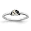 Sterling Silver RH-plated Black & White Enameled Puppy Children's Ring