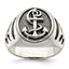 Men's Anchor Ring in Sterling Silver, 4.5mm Antiqued - Sophia Jewelers