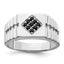 Men's Onyx Ring in Sterling Silver, 3.83mm Textured - Sophia Jewelers