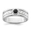 Sterling Silver Rhodium-plated Men's Onyx Ring