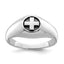 Sterling Silver Rhodium-plated & Antiqued Cross Ring - Sophia Jewelers