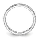 Sterling Silver Rhodium Plated CZ Ring