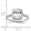 Sterling Silver Rhodium-Plated 9x7 Cushion Cubic Zirconi Ring