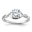 Sterling Silver Rhodium-plated 6.5mm CZ Twisted Ring