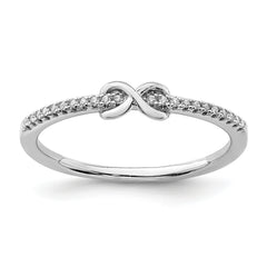 Sterling Silver Rhodium-plated CZ Infinity Ring