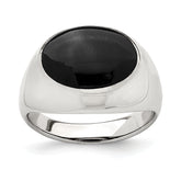 Sterling Silver Polished Black Onyx Ring