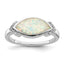 Sterling Silver Rhodium-Plated Marquise Lab created Opal & Cubic Zirconi Ring