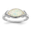 Sterling Silver Rhodium-Plated Marquise Lab created Opal & Cubic Zirconi Ring, Size 6 - Sophia Jewelers