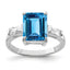 Three-Stone Blue Topaz Ring in Sterling Silver, Size 6–8 - Sophia Jewelers