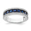 Sterling Silver Rhodium-plated Synthetic Blue Spinel & CZ Ring, Size 6–8 - Sophia Jewelers