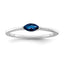 Sterling Silver Rhodium Plated Blue CZ Ring