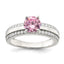 Sterling Silver Rhodium-Plated Pink and Clear Cubic Zirconi Ring - Sophia Jewelers