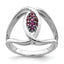 Rhod-Plat Rhodolite Garnet Ring in Sterling Silver, Textured - Sophia Jewelers