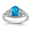 Blue Topaz Ring in Sterling Silver, 2mm, Size 8 - Sophia Jewelers