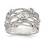 Sterling Silver Fancy CZ Ring, Size 6–8 - Sophia Jewelers