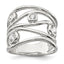 Fancy Cubic Zirconia Ring in Sterling Silver, Textured, Size 6–8 - Sophia Jewelers