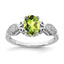 Peridot & White Cubic Zirconia Ring in Sterling Silver, Size 6 - Sophia Jewelers