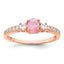 Created Pink Opal & Cubic Zirconia Ring in Gold-Plated Sterling Silver, Size 6–7 - Sophia Jewelers