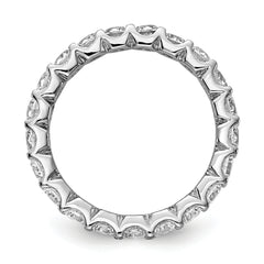 Sterling Shimmer Sterling Silver Rhodium-plated 3mm CZ 23 Stone Eternity Band