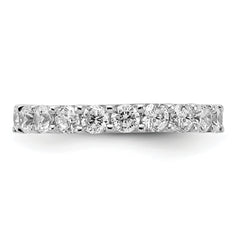 Sterling Shimmer Sterling Silver Rhodium-plated 3mm CZ 23 Stone Eternity Band