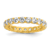 Sterling Shimmer Sterling Silver Gold-tone Flash Gold-plated 3mm CZ 23 Stone Eternity Band