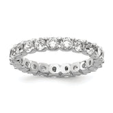Sterling Shimmer Sterling Silver Rhodium-plated 3mm CZ 23 Stone Eternity Band