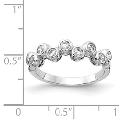 Sterling Shimmer Sterling Silver Rhodium-plated 9 Stone CZ Ring