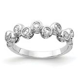 Sterling Shimmer Sterling Silver Rhodium-plated 9 Stone CZ Ring