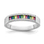 Prizma Sterling Silver Rhodium-plated Colorful Baguette and White CZ Ring