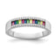 Colorful Baguette and White Cubic Zirconia Ring in Sterling Silver, Size 6–8 - Sophia Jewelers
