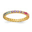 Flash Colorful Cubic Zirconia Eternity Band in Gold-Plated Sterling Silver, 2.06mm, Size 6–8 - Sophia Jewelers