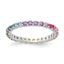 Colorful Cubic Zirconia Eternity Band in Sterling Silver, 2.06mm, Size 6–8 - Sophia Jewelers