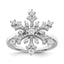 Cubic Zirconia Snowflake Ring in Sterling Silver, Size 6–8 - Sophia Jewelers